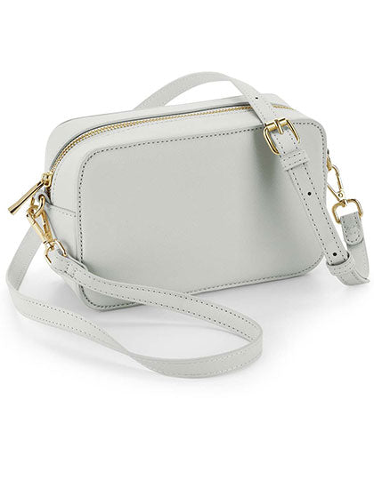 Boutique Structured Cross Body Bag in Soft Grey, Größe 21 x 13 x 7 cm