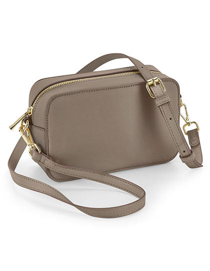 Boutique Structured Cross Body Bag in Taupe, Größe 21 x 13 x 7 cm