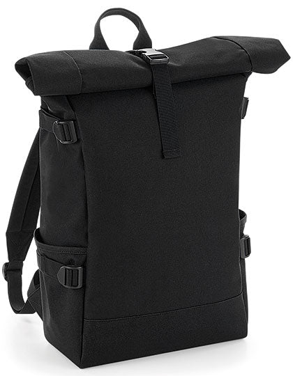 Block Roll-Top Backpack in Black, Größe 28 x 48 x 15 cm