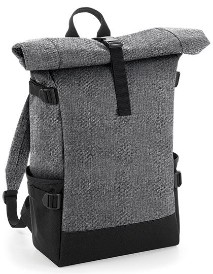 Block Roll-Top Backpack in Grey Marl, Größe 28 x 48 x 15 cm