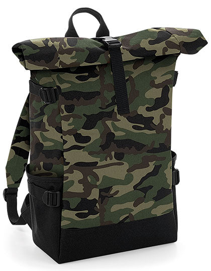 Block Roll-Top Backpack in Jungle Camo, Größe 28 x 48 x 15 cm