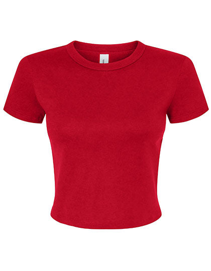Women´s Micro Rib Baby Tee in Solid Red Blend, Größe XXL