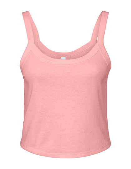 Women´s Micro Rib Spaghetti Strap Tank in Solid Pink Blend, Größe XXL