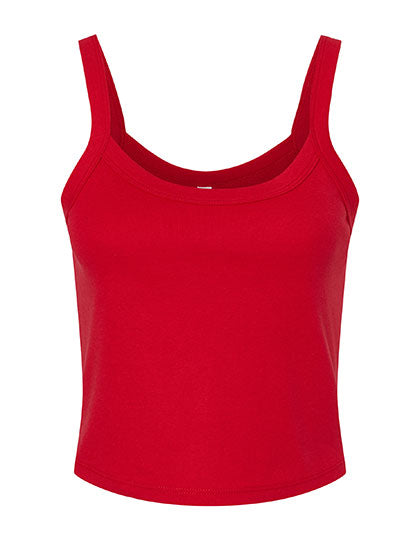 Women´s Micro Rib Spaghetti Strap Tank in Solid Red Blend, Größe XXL