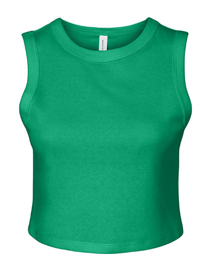 Women´s Micro Rib Muscle Crop Tank in Solid Kelly Blend, Größe XXL