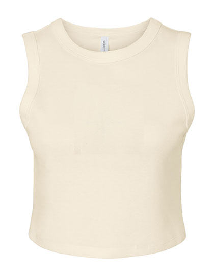 Women´s Micro Rib Muscle Crop Tank in Solid Natural Blend, Größe XXL