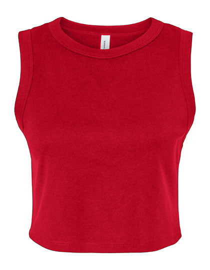 Women´s Micro Rib Muscle Crop Tank in Solid Red Blend, Größe XXL