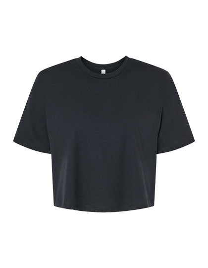 Women´s Jersey Crop Tee in Black, Größe XL
