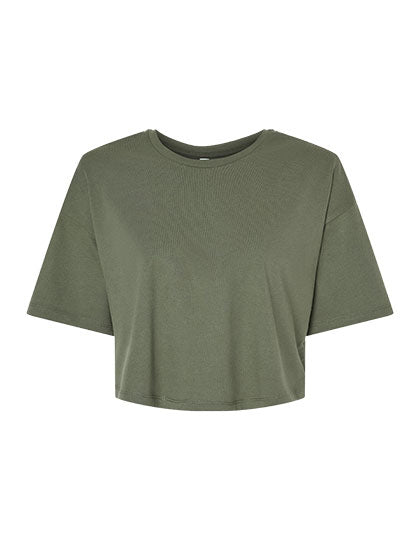 Women´s Jersey Crop Tee in Military Green, Größe XL
