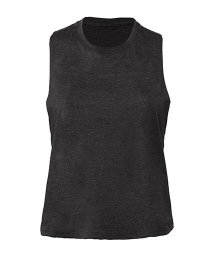Women´s Racerback Cropped Tank in Dark Grey Heather, Größe XL