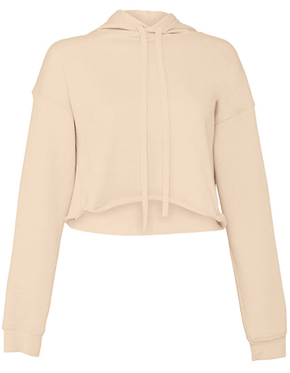 Women´s Cropped Fleece Hoodie in Heather Dust, Größe XL