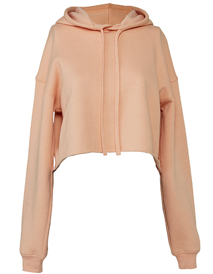 Women´s Cropped Fleece Hoodie in Peach, Größe XL