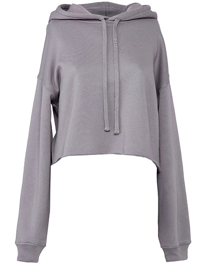 Women´s Cropped Fleece Hoodie in Storm, Größe XL
