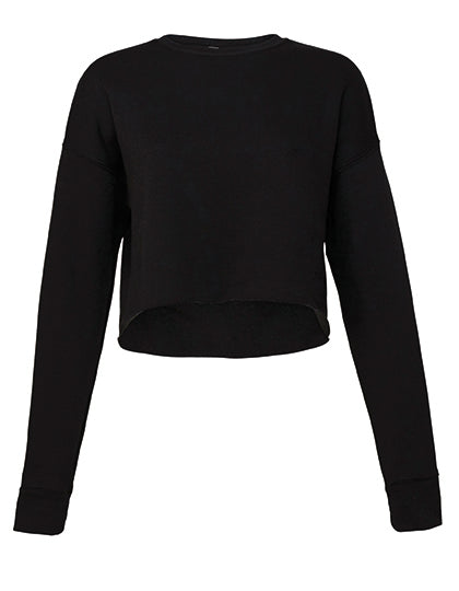 Women´s Cropped Crew Fleece in Black, Größe XL