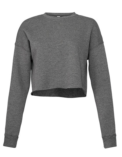 Women´s Cropped Crew Fleece in Deep Heather, Größe XL