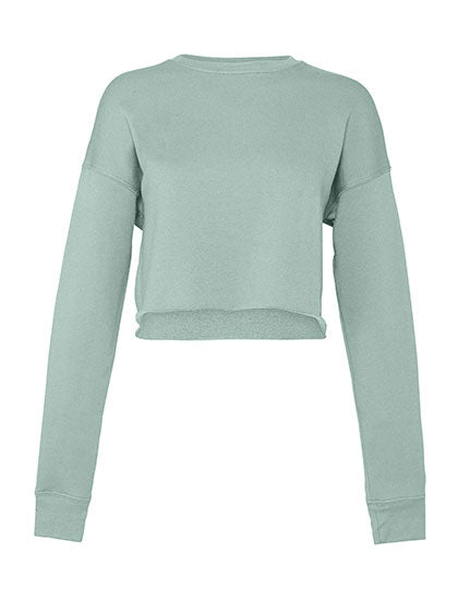 Women´s Cropped Crew Fleece in Dusty Blue, Größe XL