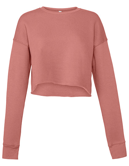 Women´s Cropped Crew Fleece in Mauve, Größe XL