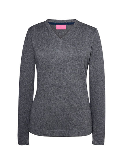 Women´s Atlanta V-Neck Jumper in Charcoal, Größe 3XL