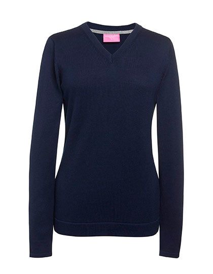 Women´s Atlanta V-Neck Jumper in Navy, Größe 3XL
