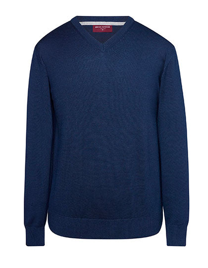 Men´s V-Neck Jumper Boston in Navy, Größe 3XL