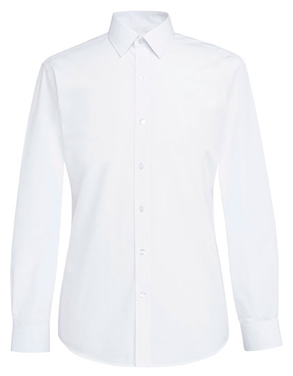 Men´s Slim Fit Shirt Vulcan Longsleeve in White, Größe 18 (46)
