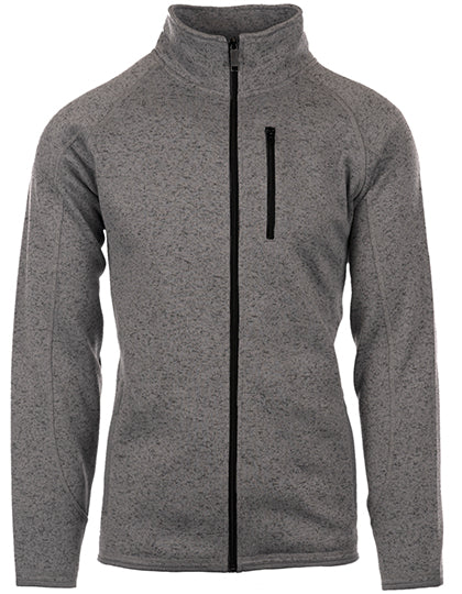 Men´s Full Zip Sweater Knit Jacket in Heather Charcoal, Größe 3XL