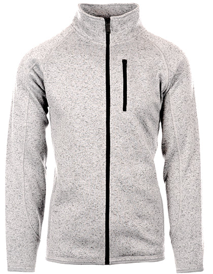 Men´s Full Zip Sweater Knit Jacket in Heather Grey, Größe 3XL