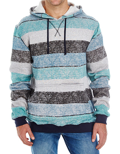 Printed Striped Marl Pullover in Lt. Blue - Black (Striped), Größe 3XL