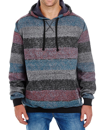 Printed Striped Marl Pullover in Red - Black (Striped), Größe 3XL