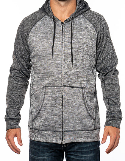 Performance Raglan Hoodie in Heather Grey, Größe 3XL