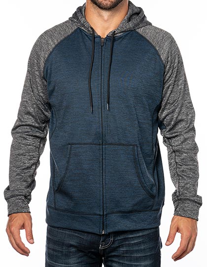 Performance Raglan Hoodie in Heather Navy, Größe 3XL