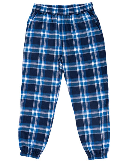 Flannel Jogger Pant in Blue - White (Checked), Größe 3XL
