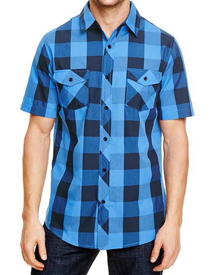 Buffalo Plaid Woven Shirt in Black - Blue (Checked), Größe 3XL
