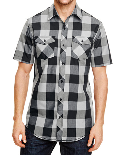 Buffalo Plaid Woven Shirt in Black - White (Checked), Größe 3XL