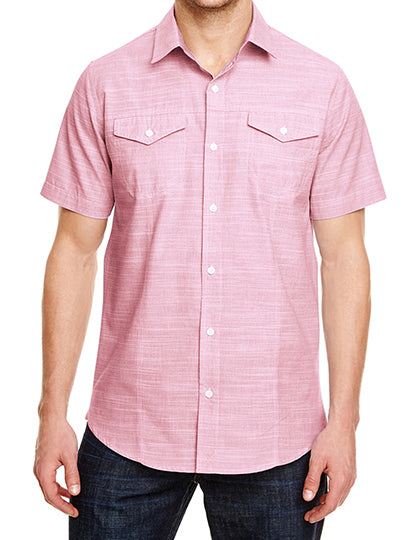 Woven Texture Shirt in Red (White Heather), Größe 3XL