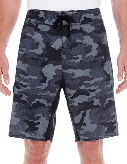 Stretch Board Shorts in Black Camo, Größe 40