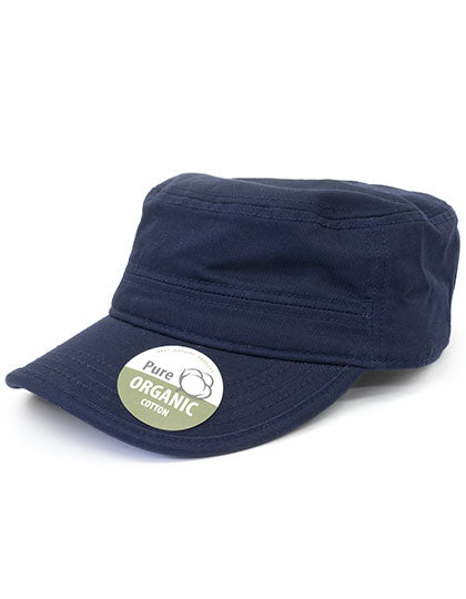 Organic Cotton Army Cap Washed in Navy, Größe One Size