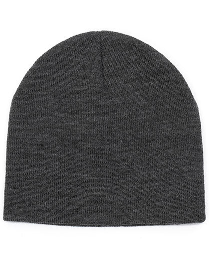 POLYLANA® Basic Beanie in Dark Grey Melange, Größe One Size