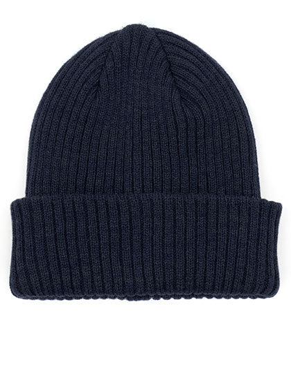 POLYLANA® Rib Beanie With Cuff in Navy, Größe One Size