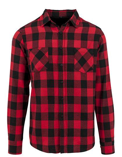 Checked Flannel Shirt in Black-Red, Größe XXL