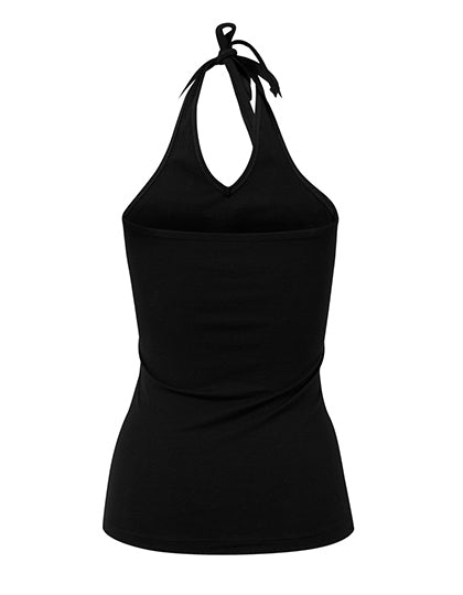 Ladies´ Neckholder Shirt in Black, Größe M