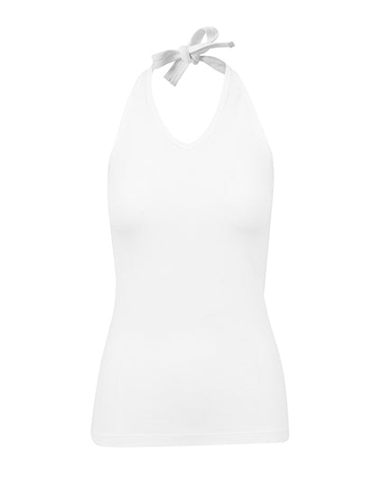Ladies´ Neckholder Shirt in White, Größe XL