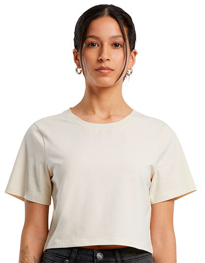 Ladies´ Cropped Tee in White Sand, Größe 5XL