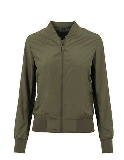 Ladies´ Nylon Bomber Jacket in Dark Olive, Größe XL