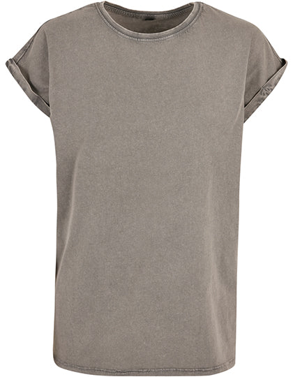 Ladies´ Acid Washed Extended Shoulder Tee in Asphalt, Größe 5XL