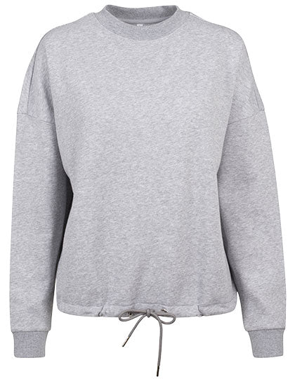 Ladies´ Oversize Crewneck in Heather Grey, Größe XL