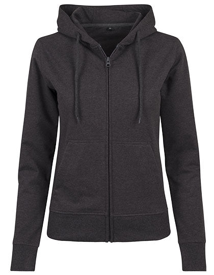 Ladies´ Terry Zip Hoody in Charcoal (Heather), Größe L