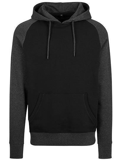 Raglan Hoody in Black, Größe XXL
