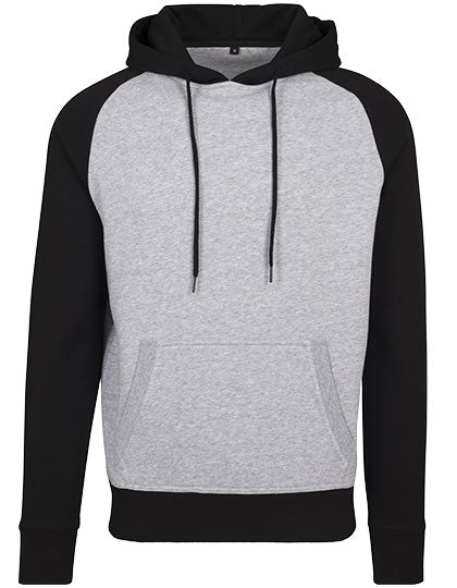 Raglan Hoody in Heather Grey, Größe XXL