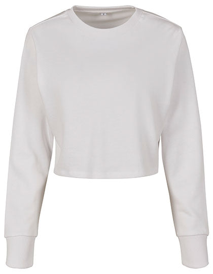 Ladies´ Terry Cropped Crew in White, Größe 5XL